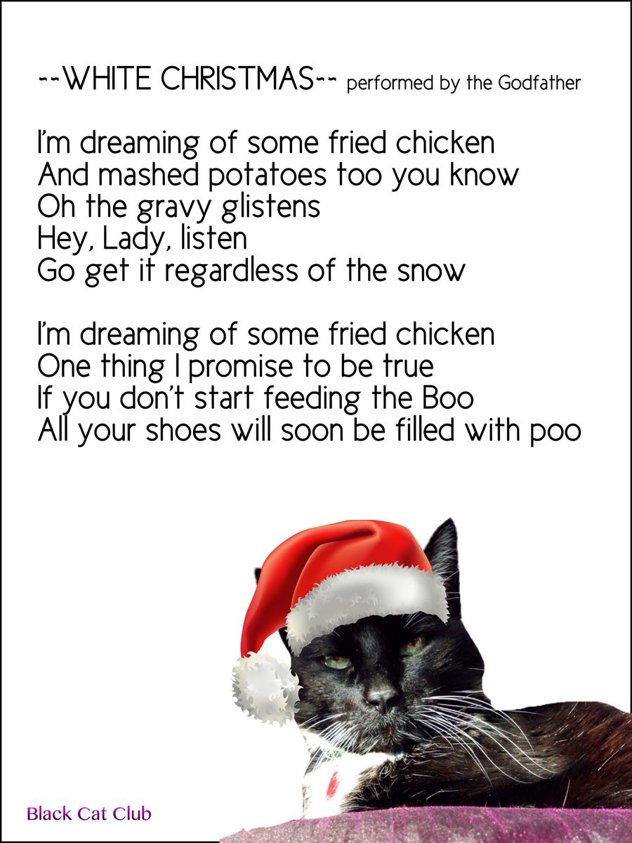 BlackCatFrazz's tweet photo. Remember the Godfather’s rendition of “White Christmas“?
It was a real gem. It was our #Christmas card this year. 😜 #fluffyfursday #misstheBoo #meowfia https://t.co/g8uGQmAC6O