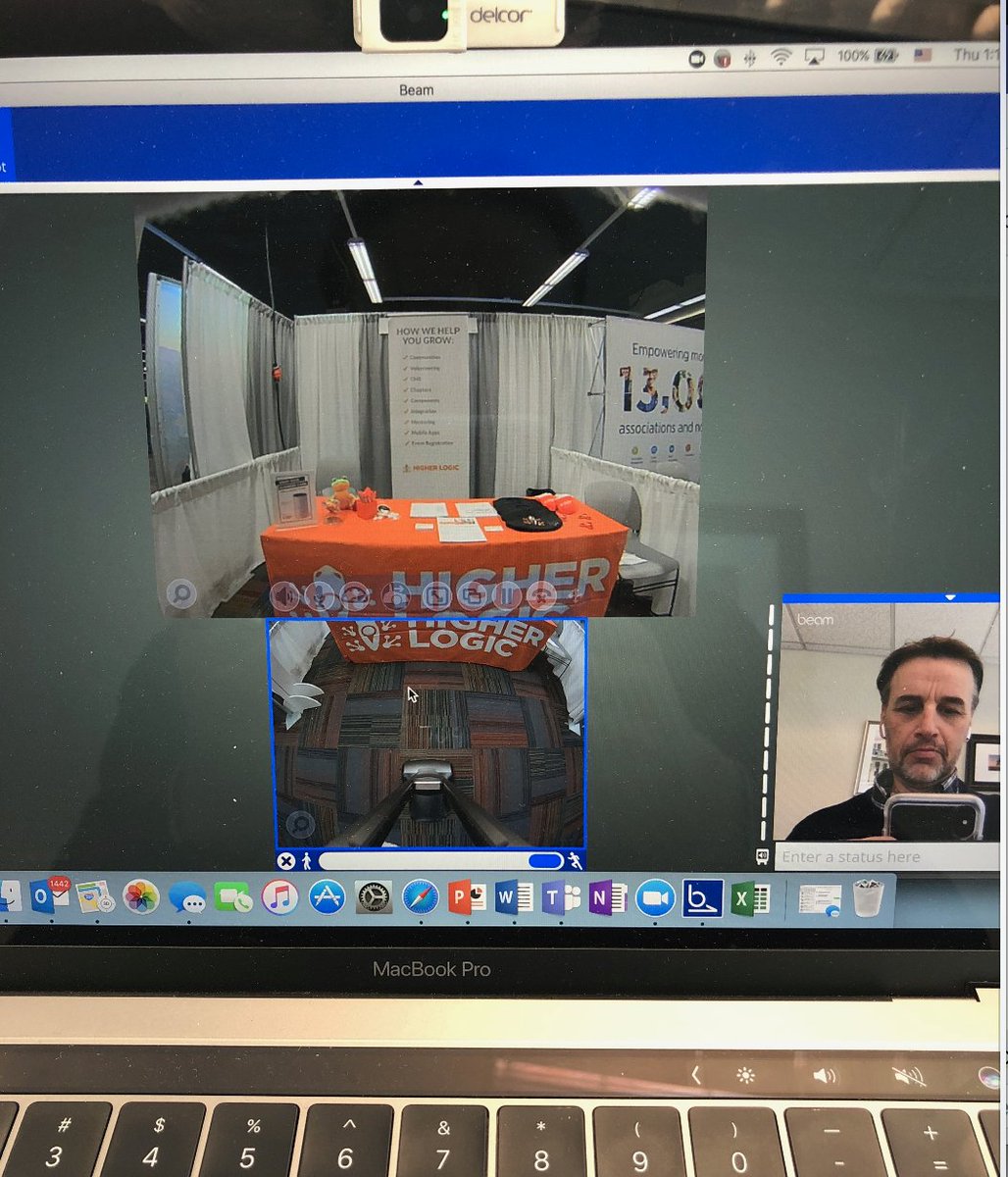 dcoriale's tweet photo. Having a great time - attending #hs2017 via the @DelCor @Beam #telepresence Just visited the fine folks of @HigherLogic https://t.co/oste35RVPz