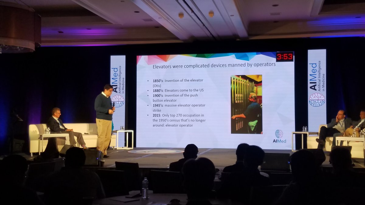 vonaurum's tweet photo. Elevators as an example of how a complicated manual technology became automated over a long period of time #AIMed17 https://t.co/8jJ4Jut4LO