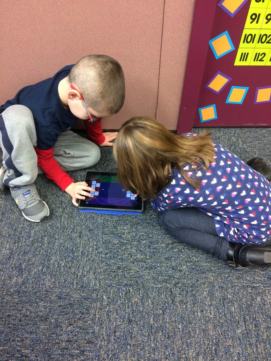 Math Center Time: Ss practicing math skills on iPads!  #TigerStrong #TwitterWar <a href="/Tabschools/">Tabernacle Schools</a> #mathslide100