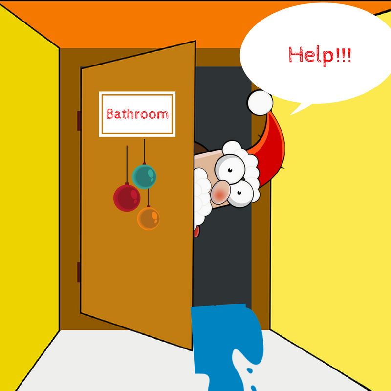 Baker_Sons's tweet photo. Oh no! Looks like #Santa has his hands full with a #cloggedtoilet! 

Never fear, #BakerandSons is here to save #Christmas! https://t.co/pV2MrUDwTU