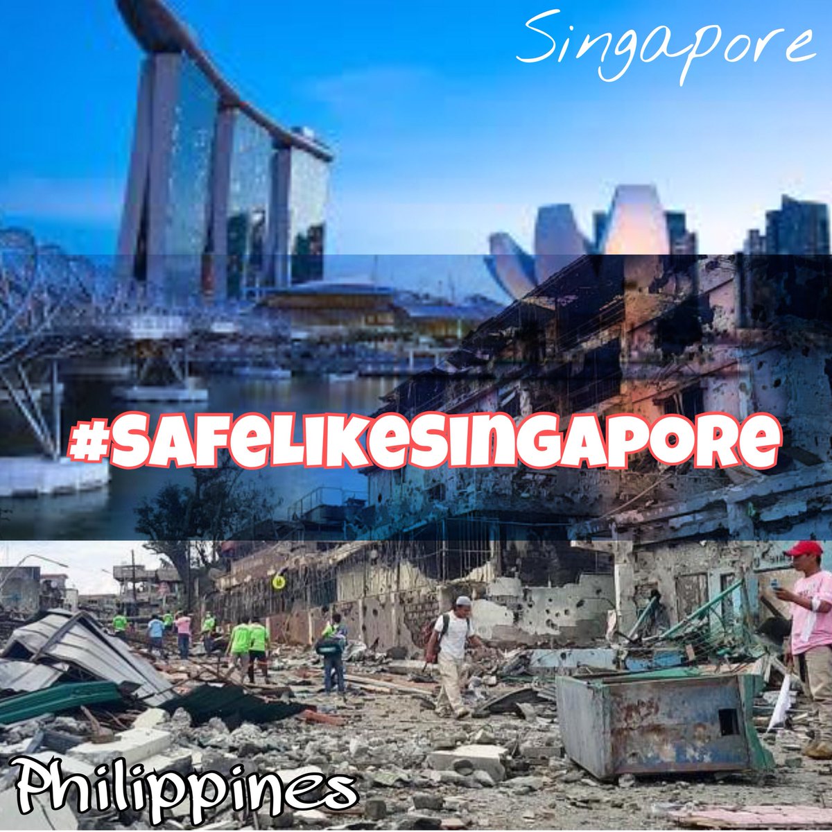 LivesMatterPH's tweet photo. Hindi nyo pa ba nakikita ang.. pagbabago? #SafeLikeSingapore #Cayetano #Duterte #Singapore #Marawi #Philippines #MartialLaw #NoToMartialLaw #NaDuterte #ChangeScamming #MauteGroup https://t.co/VqMStkf8Zb