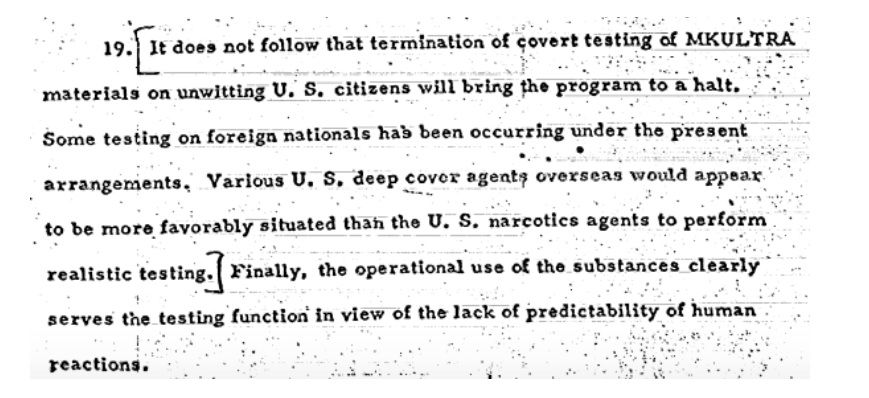 MuckRock's tweet photo. #CIA report that recommended ending Agency's covert mind control experiments also recommended moving them to an operational setting overseas https://t.co/ctAdANwJv4 #MKULTRA https://t.co/4dqVe0GoKd
