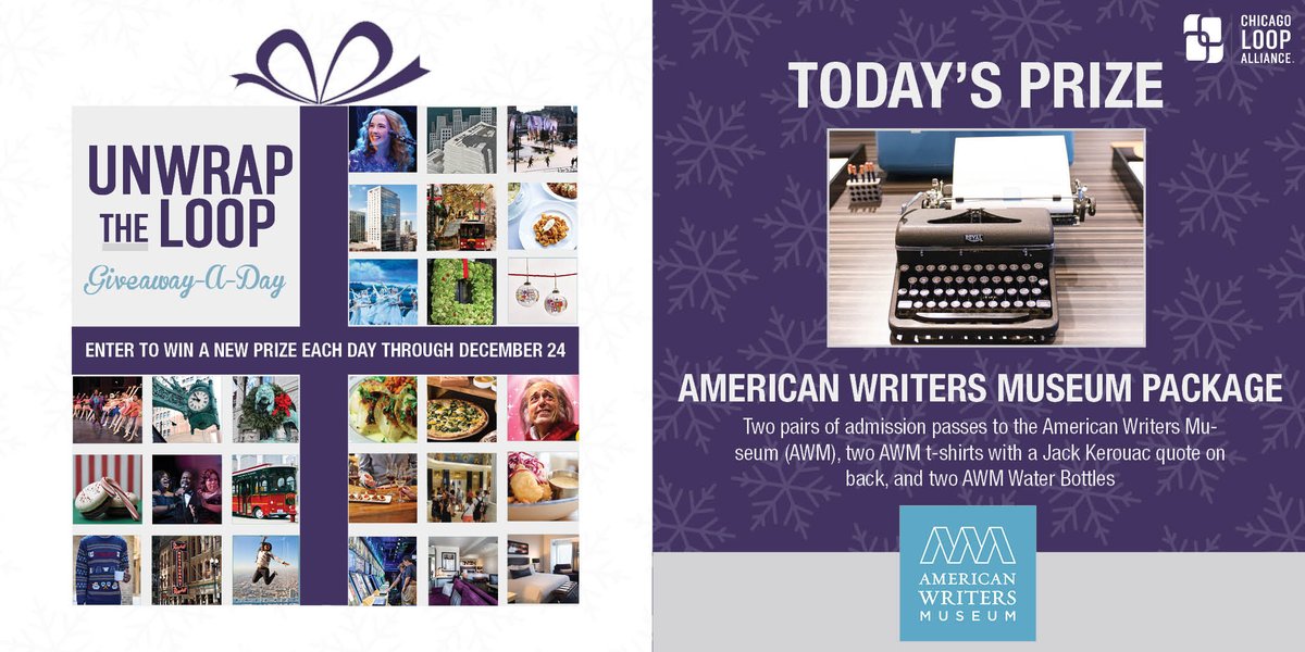 ChiLoopAlliance's tweet photo. Recently awarded “Best Museum in Illinois” by @USATODAY, @AmerWriteMuseum is a must-do this holiday season! Enter to win a pair of admission passes and official museum merchandise during today’s #UnwraptheLoop Giveaway: https://t.co/yFQc3Ru34h https://t.co/J4qAR2xdtI