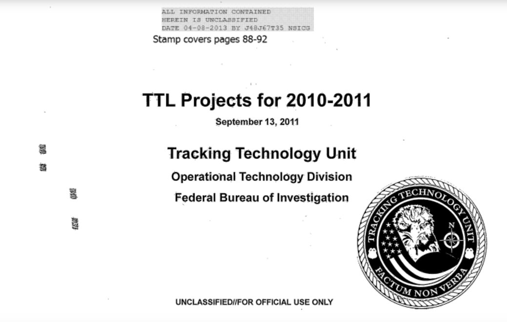 MuckRock's tweet photo. Factum Non Verba: Inside the heavily redacted world of the #FBI’s illegal Tracking Technology Unit
 https://t.co/nPxCrvMsPl https://t.co/YiwgMWtJrs