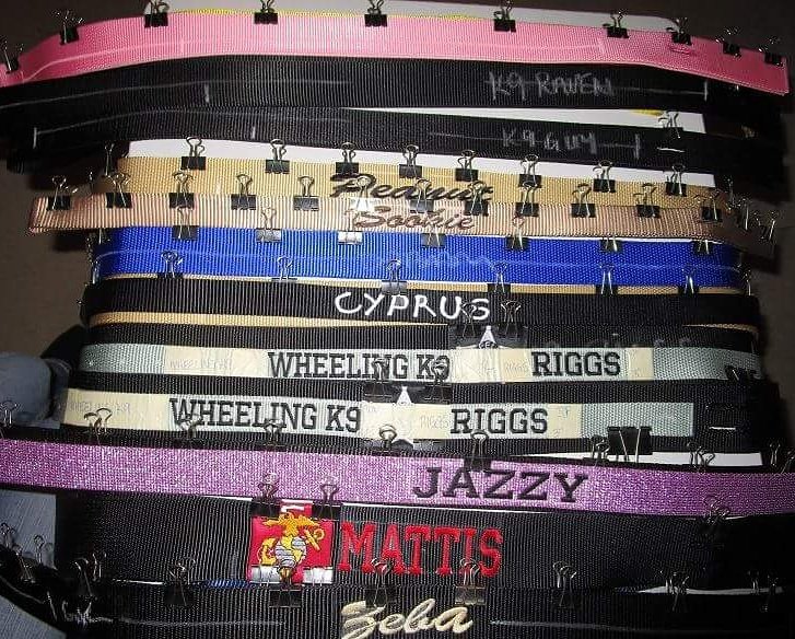BLOCKYDOGS's tweet photo. Next round clipped together, ready for sewing! #custom #dogcollarshandmade  #madeinusa #sparkly #k9 #k9unit #usmc #blockydogs #bigdogs https://t.co/eqLK7sDD6Z