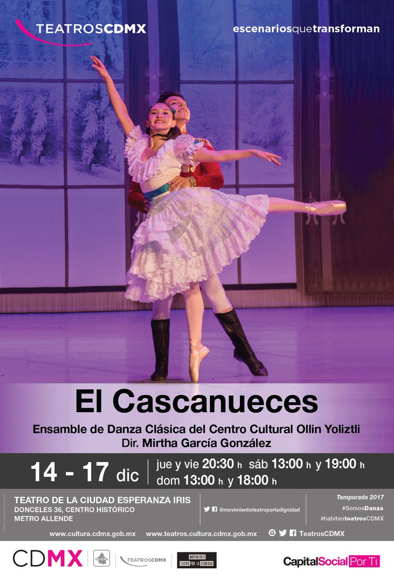 Tenemos #PasesDobles para "El Cascanueces" SÁBADO 13:00 hrs en #TeatroDeLaCiudad envía CASCANUECES y TU NOMBRE a promocionesociodf@gmail.com