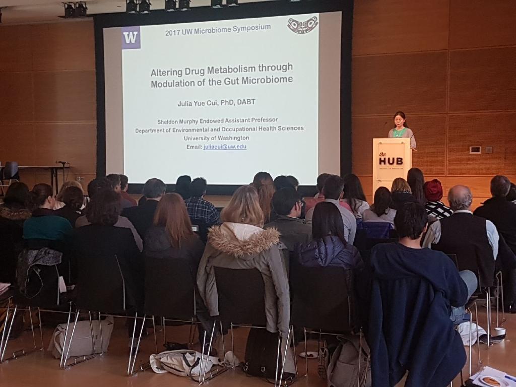 Global WACh at UW (@globalwach) on Twitter photo Great turnout at the Microbiome Symposium at <a href="/UW/">University of Washington</a> HUB, co-hosted by <a href="/GlobalWACh/">Global WACh at UW</a> <a href="/CMiST_UW/">Center for Microbiome Sciences & Therapeutics</a> and CFAR! Here is Dr. Cui presenting on altering drug metabolism through modulation of the gut microbiome. Great turnout at the Microbiome Symposium at <a href="/UW/">University of Washington</a> HUB, co-hosted by <a href="/GlobalWACh/">Global WACh at UW</a> <a href="/CMiST_UW/">Center for Microbiome Sciences & Therapeutics</a> and CFAR! Here is Dr. Cui presenting on altering drug metabolism through modulation of the gut microbiome.