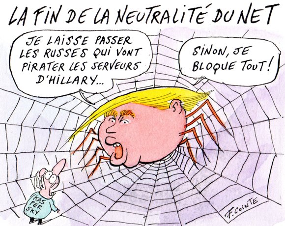 LeMagIT's tweet image. La neutralité du Net disparait aux États-Unis bit.ly/2kwfpZ0 #dessinLeMagIT @FrancoisCointe #neutralitedunet