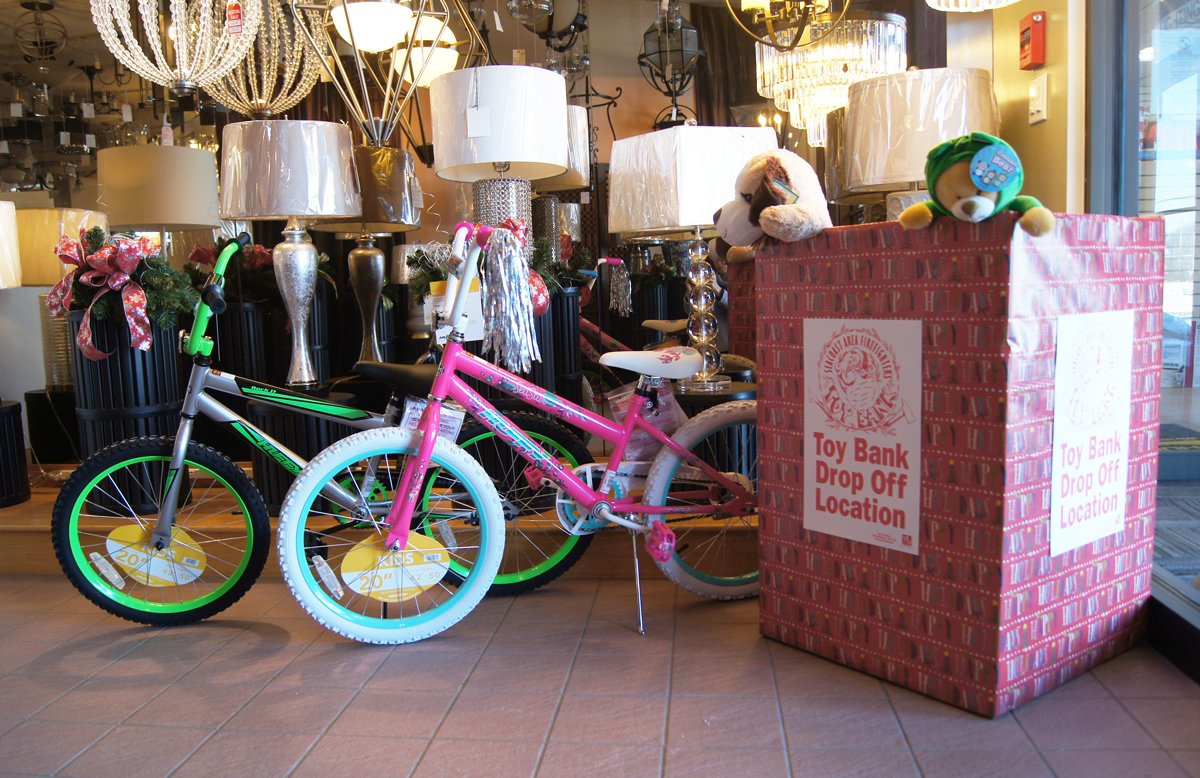 <a href="/LightingCentr/">The Lighting Center at Rockingham Electric</a> is ALL IN to get holiday gifts to local kids that need the extra care this year. Bikes "showed up" from our in-house Rockingham Secret Santa this morning! Would you be able to drop off a new unwrapped toy to help fill the box at our Newington, NH location?