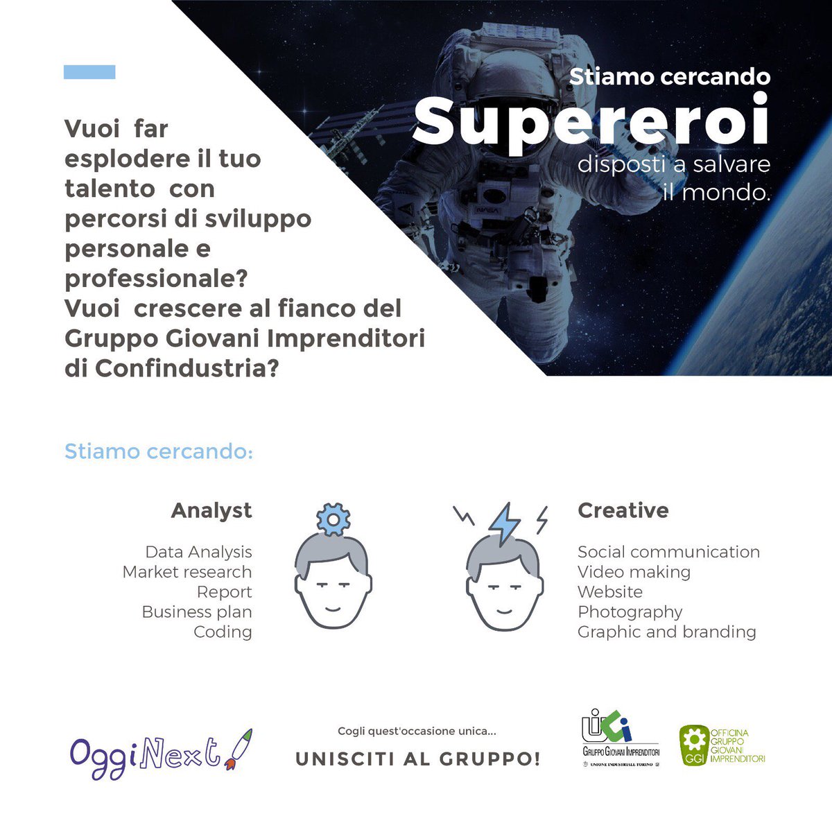 SaraccaMancini's tweet photo. @GGI_Torino seleziona studenti meritevoli @PoliTOnews e @unito che entreranno a far parte del team interdisciplinare #OGGINext. Il bando su: https://t.co/76q44T6izQ #tiaspettiamo https://t.co/kvwp2blZl2 https://t.co/lY5E3m4dXI