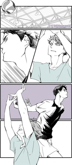 多分初めてトスあげたんじゃないかなな牛及(^-^)/
『及川さんがウシワカちゃんにドンピシャのトスをあげた様子』
素敵なお題ありがとうございました! 