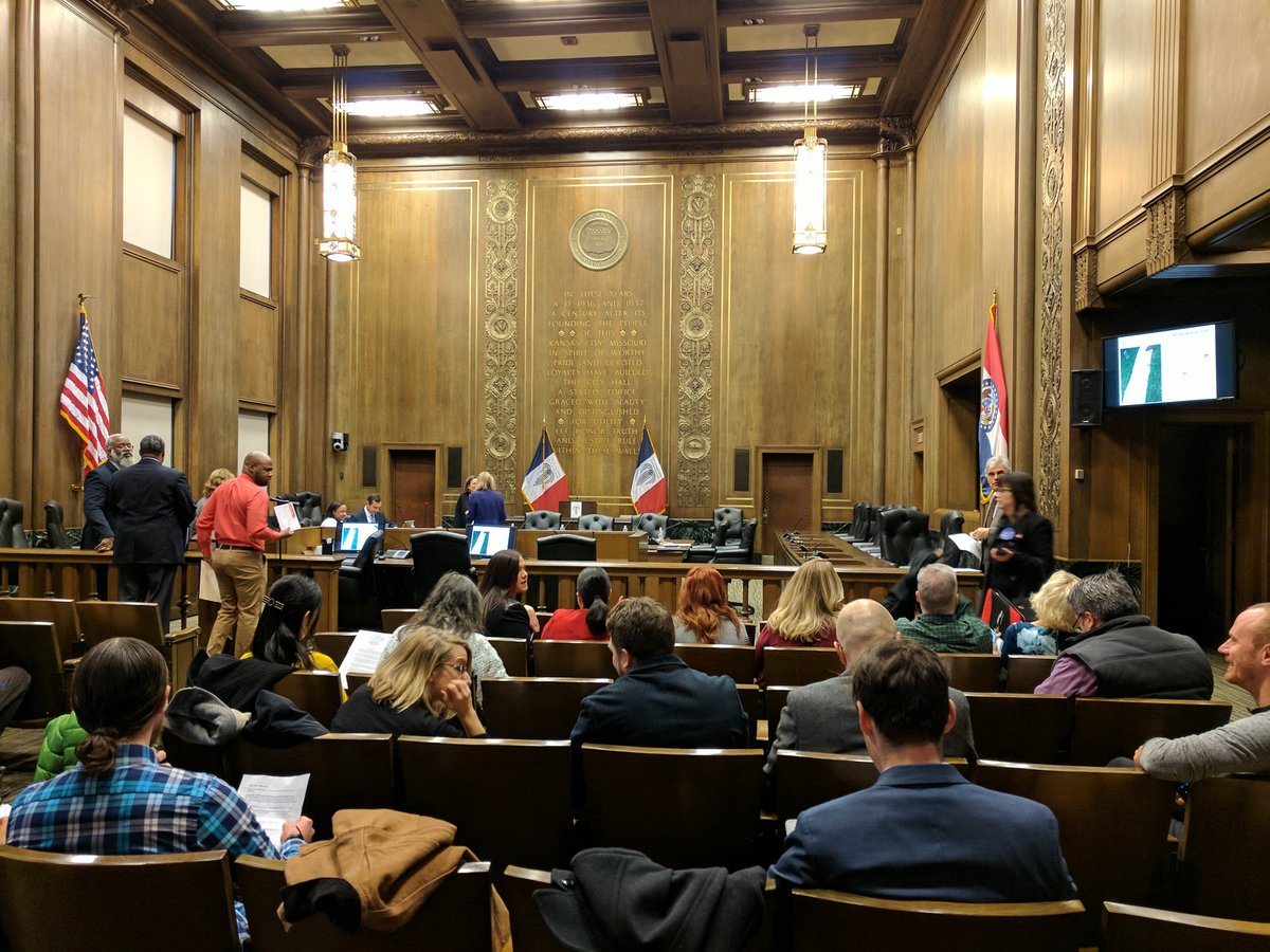HealthForwardKC's tweet photo. Joining @BikeWalkKC at @KCMO City Hall this morning to show our support for a #CompleteStreets ordinance. #CompleteKC https://t.co/suO8lTHjMr