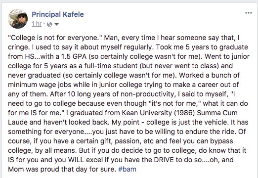 PrincipalKafele's tweet photo. Hey teacher, that youngster you are struggling with...I WAS HIM! Take a look at the attachment. Extraordinary accomplishment is laying dormant in all of your students. Your task is to help them to release it. https://t.co/SsH9NWafyS