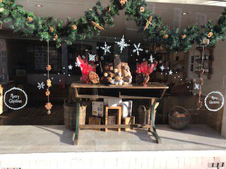 HambletonBakery's tweet photo. The #TalentedTania has been working her magic on the #Christmas displays in our shops. #TalentedTania #behindthescenes #windowdisplay https://t.co/qLQPwDf6Dl