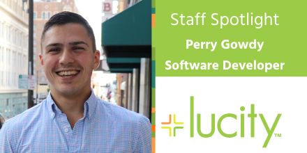 lucityinc's tweet photo. Shining that Staff Spotlight on Perry this month. Spoiler alert: he's a morning person. #LifeAtLucity https://t.co/HpX3l9yWmu https://t.co/3JcxNxJn6Z