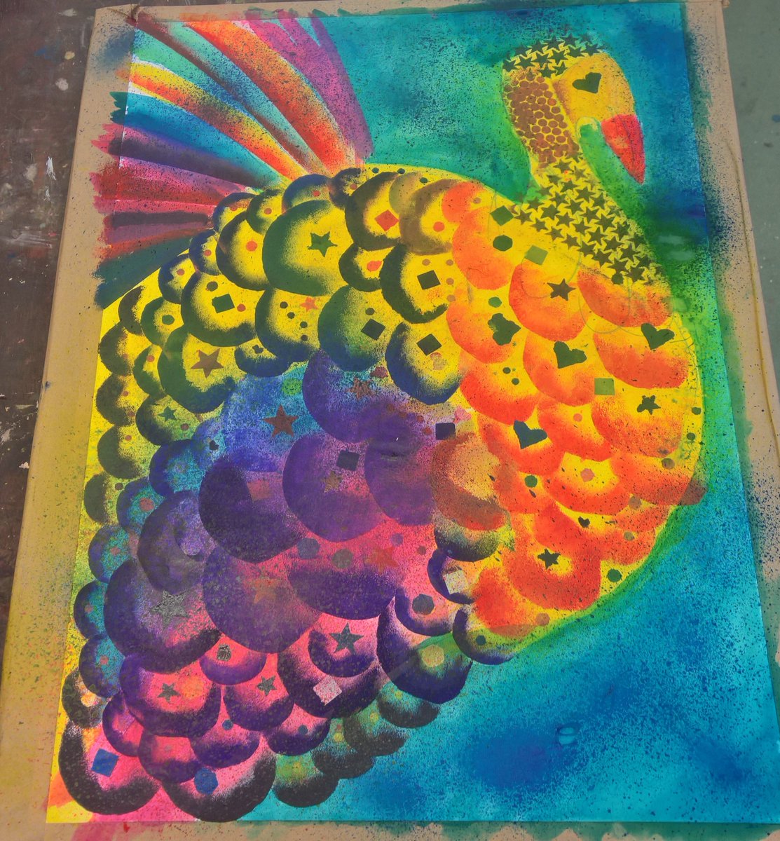 BebHighArt's tweet photo. Fahama Khalil-Ahmad Yr11  used the turkeys at the farm for  her inspiration . https://t.co/6ngaM4eJ1t