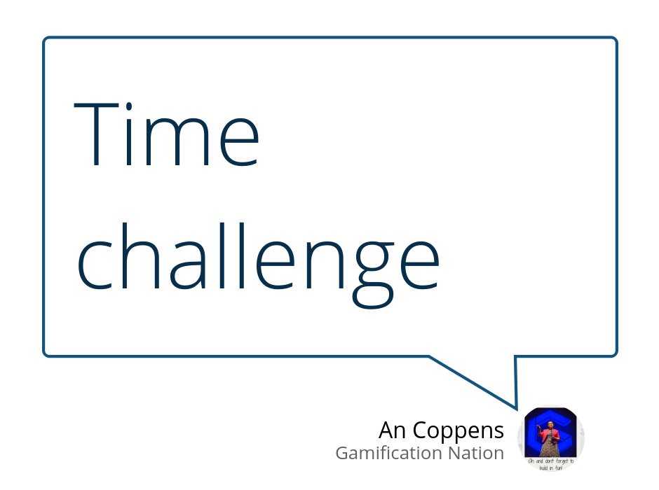 AnCoppens's tweet photo. "In real life running a business and a project is like a multi-level and often multi-player game with timed challenges or deadlines in it" https://t.co/syGh6hRhzd #Gamification #Gamificationdesign #Timechallenge #Businessgamification https://t.co/ezGDRY8SnW