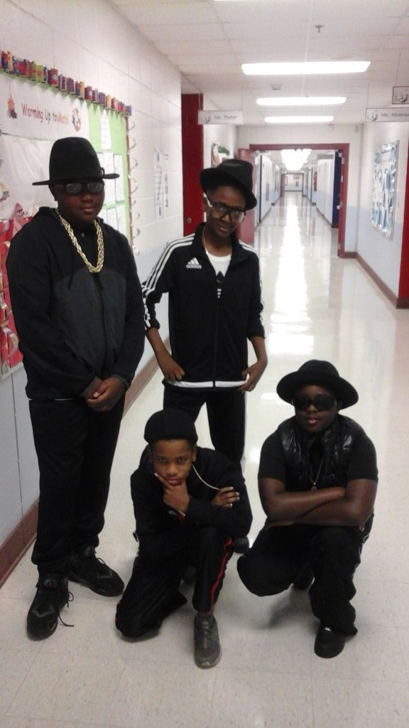 Run DMC ready to hit the stage for the Christmas program!