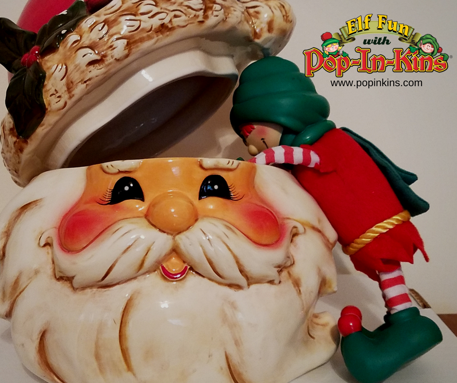 PopInKins's tweet photo. When Mrs. Claus makes her Christmas cookies, even a Santa Claus cookie jar won't keep them safe.   Have an #elf -tastic  #Christmas from #popinkins.com https://t.co/93qeX2sCOM