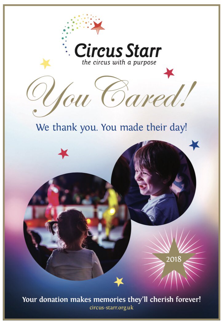 Thank you very much <a href="/CircusStarr/">Circus Starr (CIC)</a> for our certificate for  helping a little for a great cause, very happy to help!! For other companies who want to help visit circus-starr.org.uk/supporters/