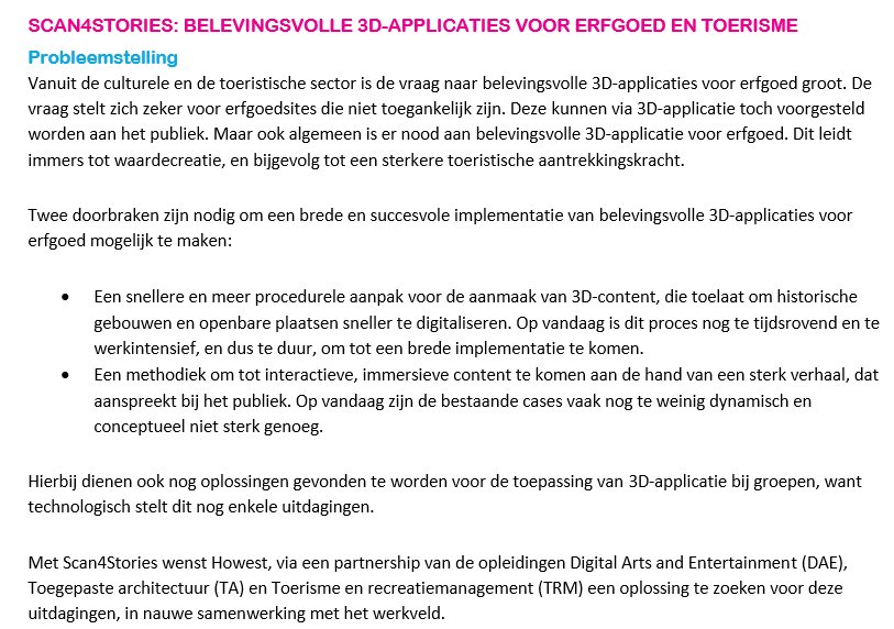 Vickyvdheede's tweet photo. Gezocht #partners #virtualreality #augmentedreality voor #erfgoed en #toerisme #Scan4Stories #howest #toerisme #DAE #toegepastearchitectuur #tetraproject Meedoen in onze #gebruikersgroep? PM voor meer informatie https://t.co/KM6yMXw2AT