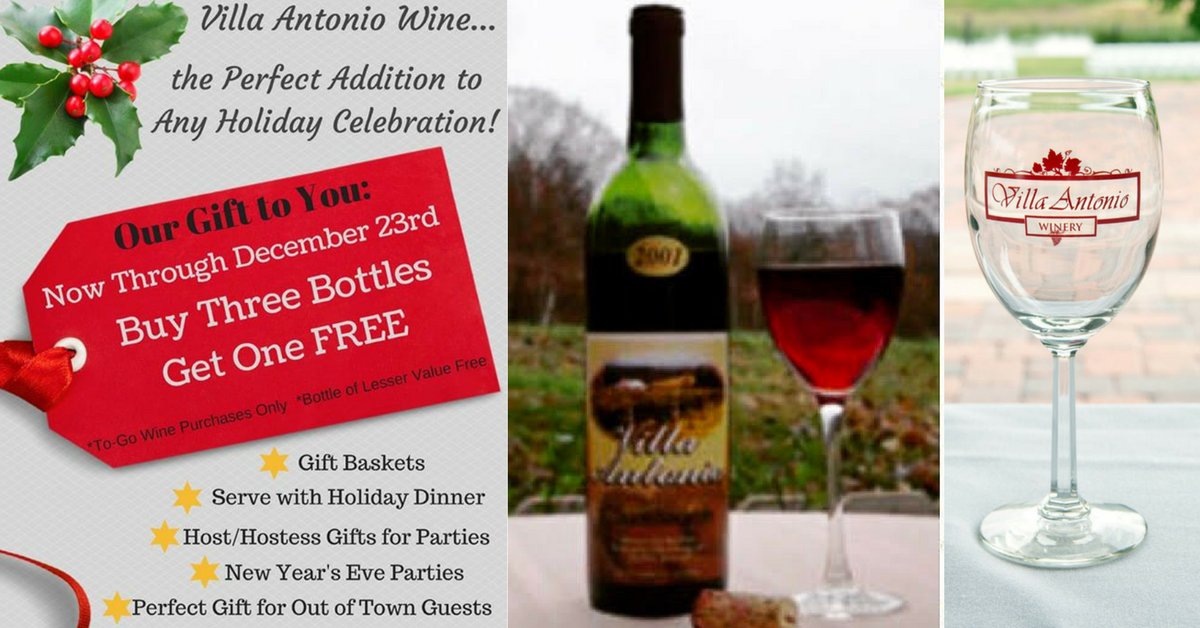 VillaWinery's tweet photo. At #VAW, we are giving you the gift of savings!  Be prepared for your upcoming holiday parties, dinners, host/hostess gifts, out of town guests...and of course, don't forget yourself!  https://t.co/gsEgTQqrZe https://t.co/Cz5RGRRccz