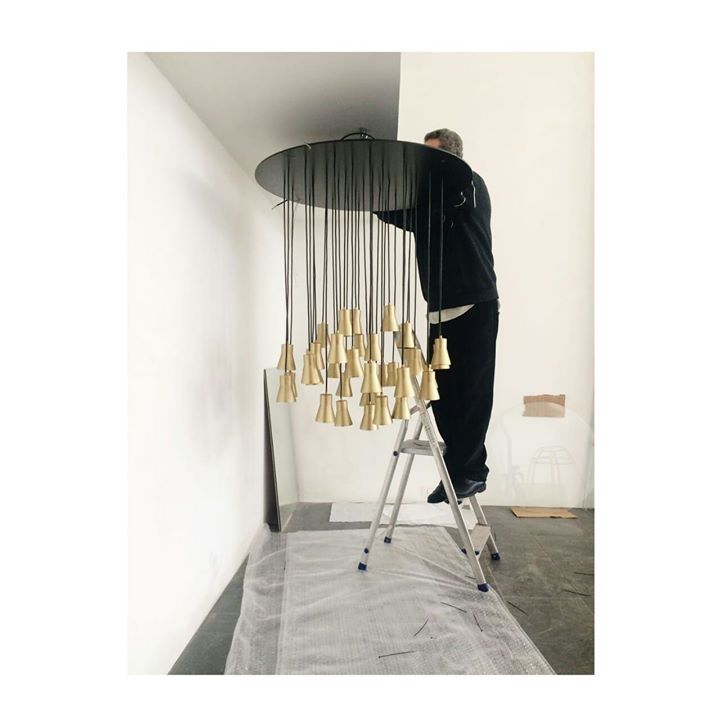 Bulletdrops light in it's final stages of assembly before installing it tomorrow at the Rizk's

#nayeffrancis #customised #lighting #design #product #furniture #interiors #interiordesign #brass #aluminium #ledlights