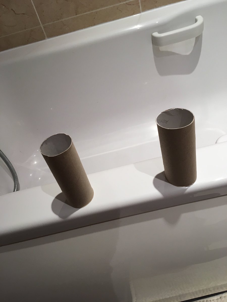 TRAPPED! Out of TP and all remaining rolls are locked in the other bathroom where Sam is showering.