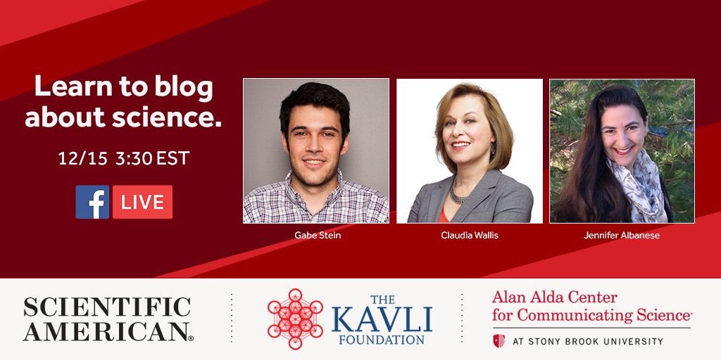 AldaCenter's tweet photo. @massivesci co-founder @gabestein joins @aldacenter @sciam @kavlifoundation on 12/15 at 3:30pm EST to share insights on #visibility online.  #AldaBlogging #scicomm https://t.co/2EjvQDG4Bg https://t.co/K2vG1hNX9k