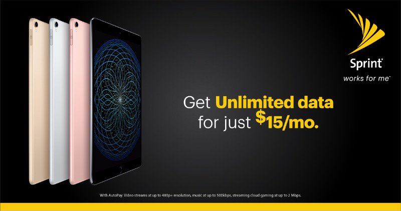 Bring an iPad or tablet to Sprint &amp; get Unlimited data — without the fear of overages &amp; having to use Wi-Fi.