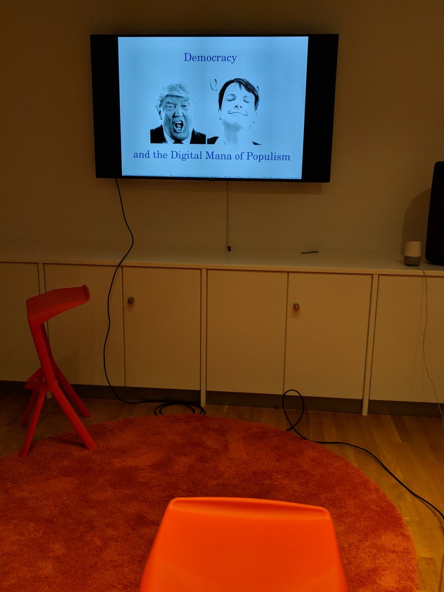 SimonHegelich's tweet image. Die Bühne ist bereitet. Gleich geht&apos;s los: Democracy and the digital Mana of Populism. Orestis Papakyriakopoulos #politicaldatascience