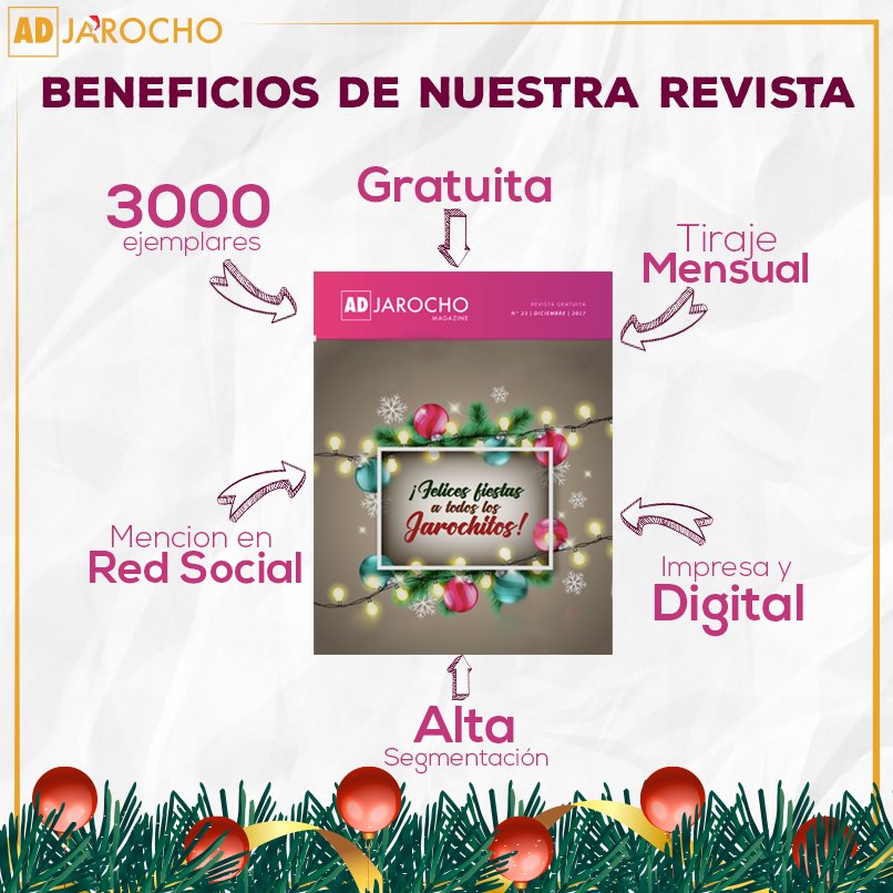 adjarocho's tweet photo. ¿Ya conoces los beneficios de ADJarocho Magazine? 
¡Pruébala ya! Contacto@adjarocho.com

#Adjarocho #magazine #gratuita #free #revista #redsocial #digital #segmento #mensual #socialmedia #publicidad #markeing #estrategias #felizmiercoles https://t.co/ZiOmY9tRiX