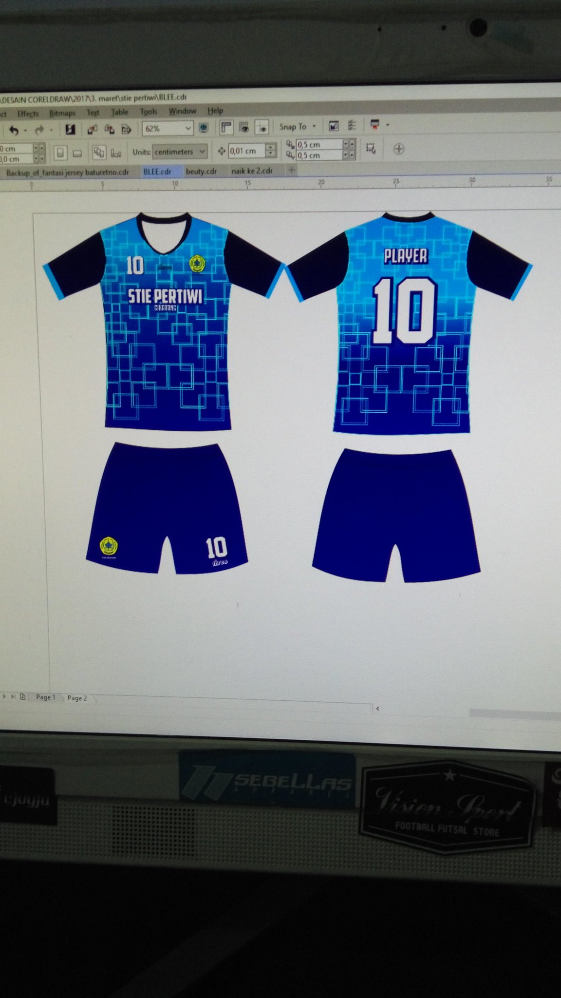 55 Desain  Baju Futsal Dengan Coreldraw