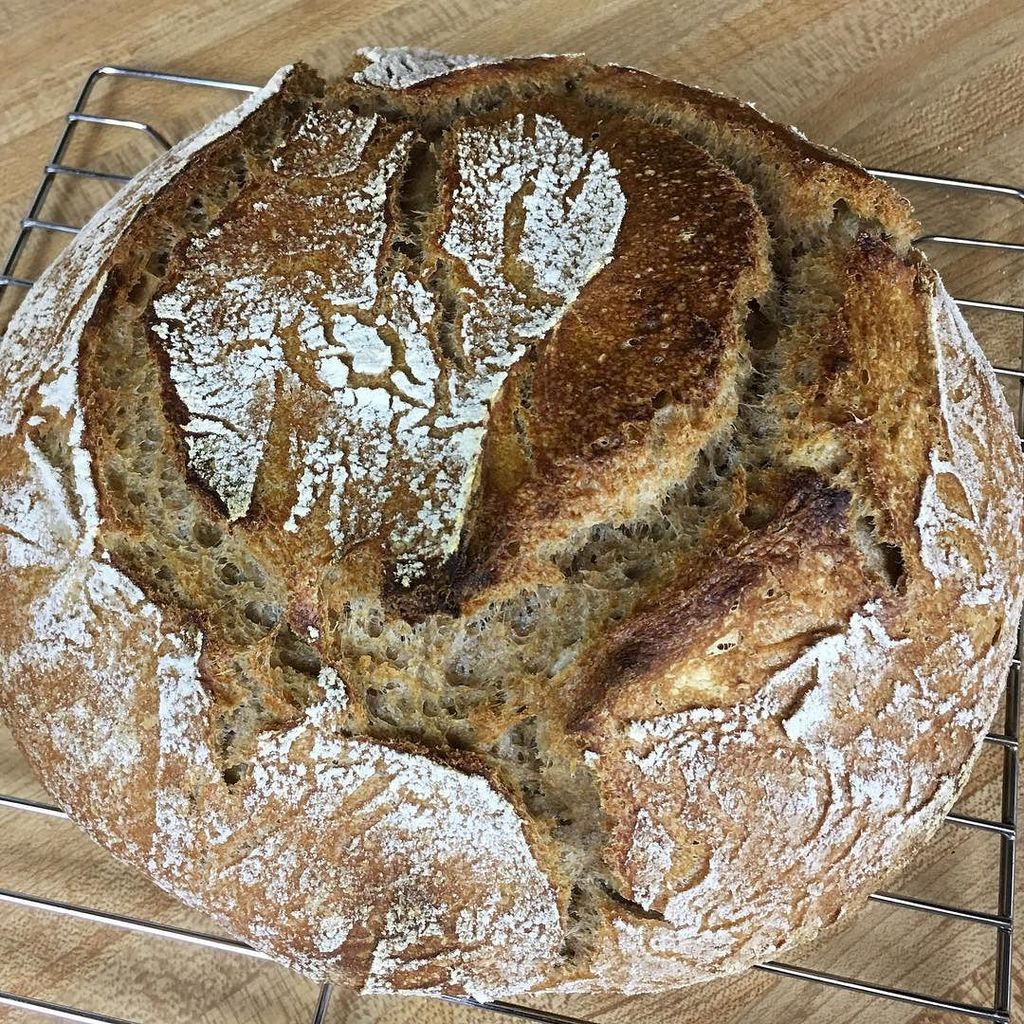 ChefJDKammes's tweet photo. I love making bread! The smell the crusty crinkly edges, it’s so much fun. This is the overnight country brown from #flourwatersaltyeast It uses a sourdough starter and commercial yeast and it is delicious 😋 Thanks @kenforkish for your amazing book! … https://t.co/B9KFAb4yOb https://t.co/76nUYdYXJJ