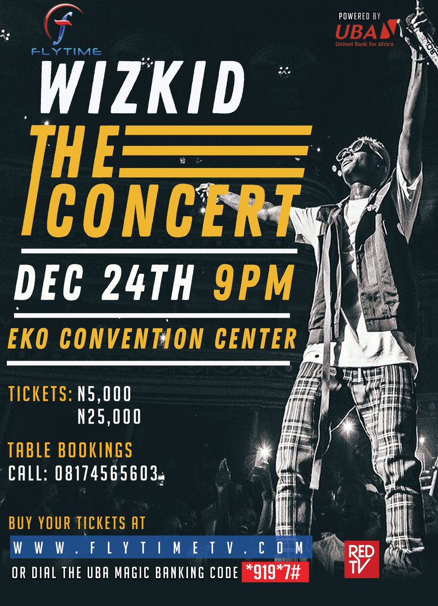 UBAGroup's tweet image. Follow us and stand a chance to win tickets to The Wizkid Concert!!