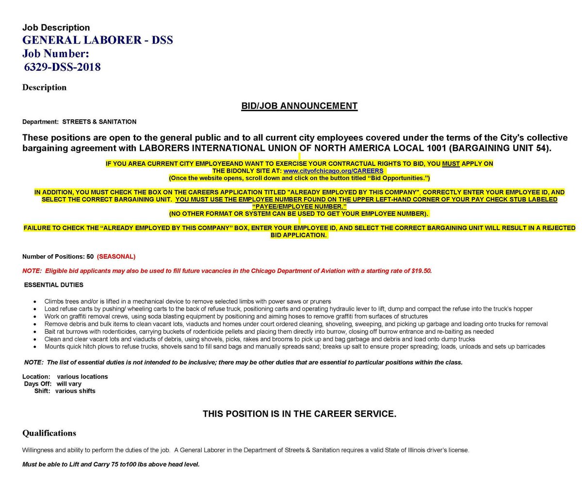 MaxWNowak's tweet photo. General laborer position with the department of streets and sanitation 

https://t.co/sClYMuXdsR https://t.co/cujagoewVL