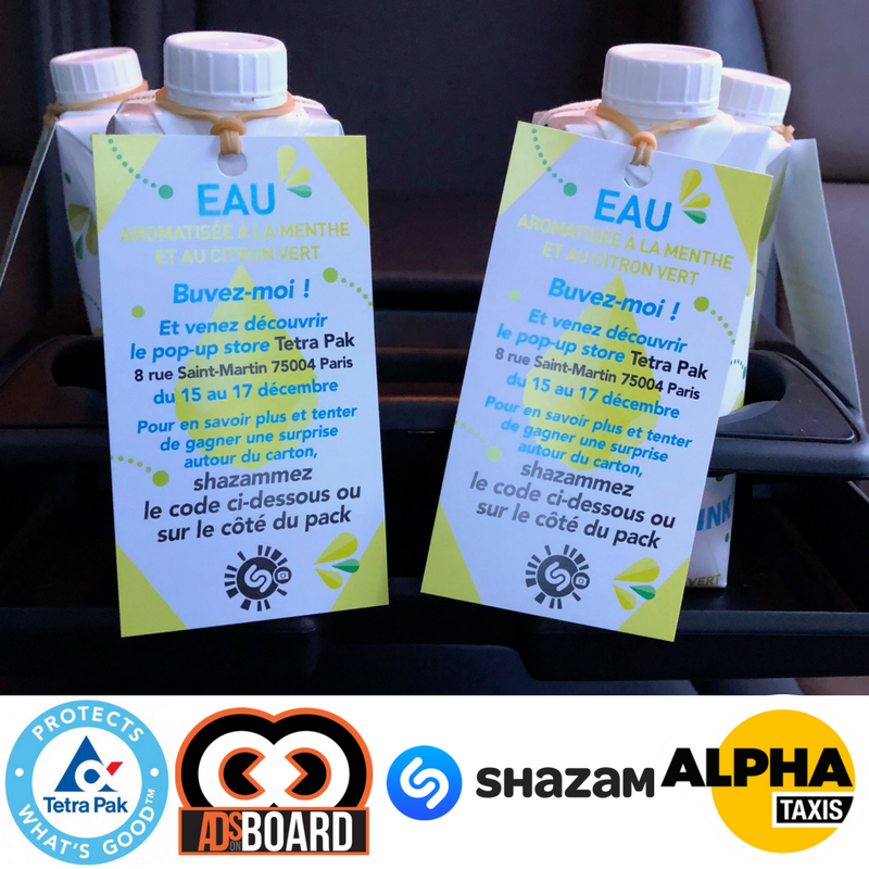 adsonboardfr's tweet photo. Déjà plus de 10 000 bouteilles @tetrapak offertes aux voyageurs @AlphaTaxisParis  et utilisateurs @CityscootPARIS . Tentez de gagner l'un des 250 lots mis en jeux par Tetra Pak via votre application @Shazam en shazamant la bouteille ;) #tetrapak #paris #cityscoot #alphataxis #ooh https://t.co/9E5o4nWW8p