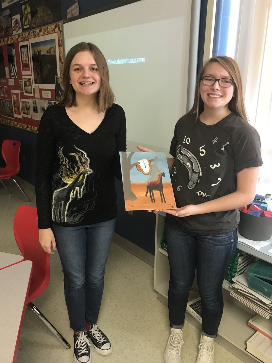 bauerpoweranna's tweet image. Student presentations today on Hispanic Artists! These ladies also dressed in art of their artist Salvador Dalí # @KWPrincipalRyan @artmom76 #whatmakeskwgreat #arteenespañol