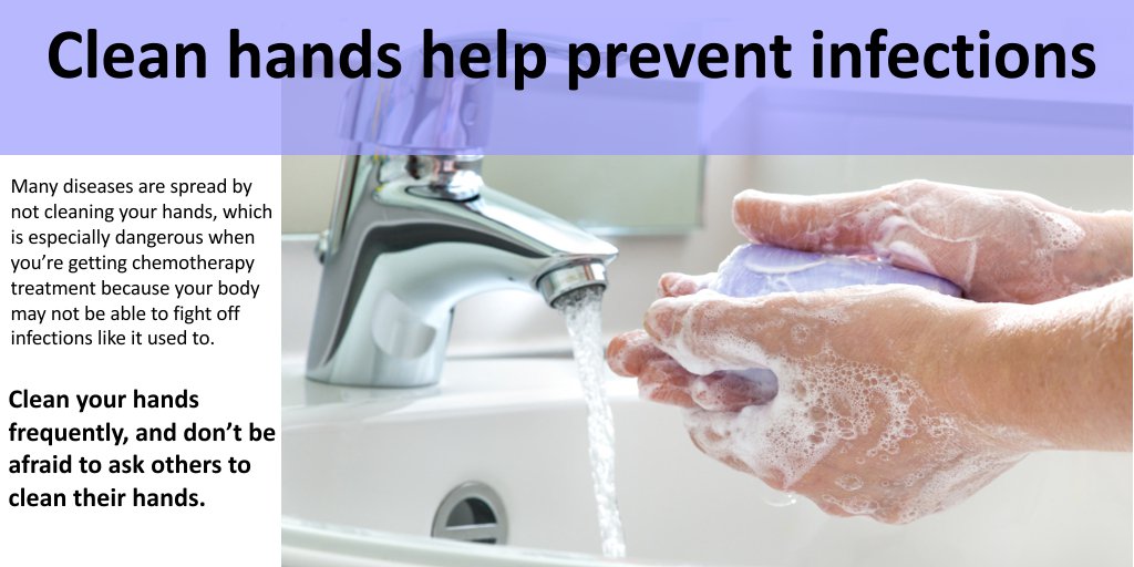 CDC_Cancer's tweet photo. Getting chemo? Clean hands help prevent infections! Handwashing tips: https://t.co/4LFvWsjHH1 https://t.co/yLBNwQm913