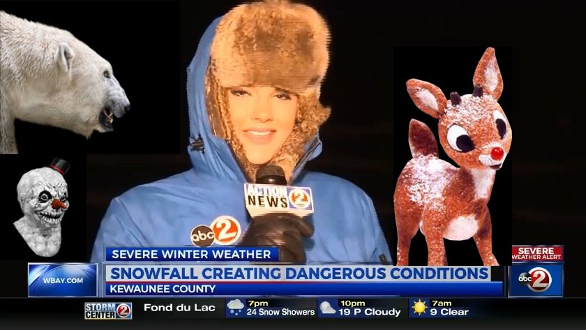 andreahay's tweet photo. I would like to thank my friend and loyal @WBAY colleague Rhonda Roberts for making me this masterpiece. #EvilWinter https://t.co/2vkhXGaLKq