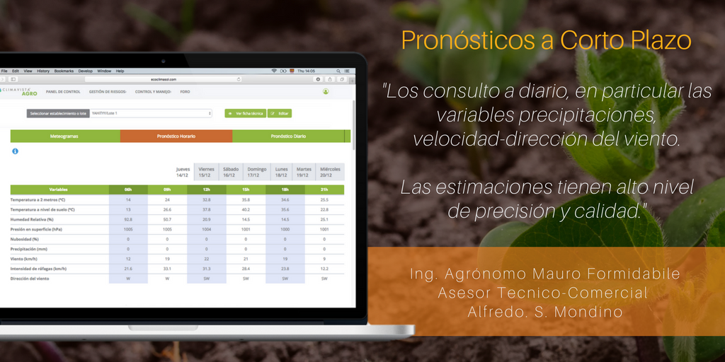 ClimaVistaAgro's tweet photo. Hoy el Ing. Agr. @mformidabile6 @alfredosmondino nos comparte lo que valora de la plataforma gratuita #ClimaVistaAgro #PronósticosCortoPlazo #Precipitaciones #Viento
https://t.co/nfEkScyRDa? https://t.co/ZzrGVob7D9
