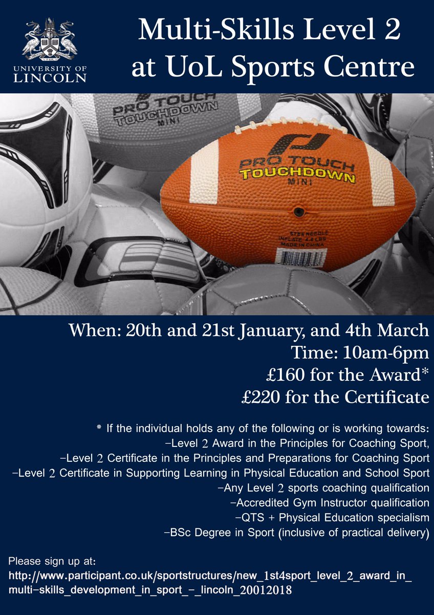 CALLING ALL STUDENTS!
We currently have 16 spaces left on our Multi-Skills Level 2 qualification
If you are interested please sign up online: 
participant.co.uk/sportstructure…