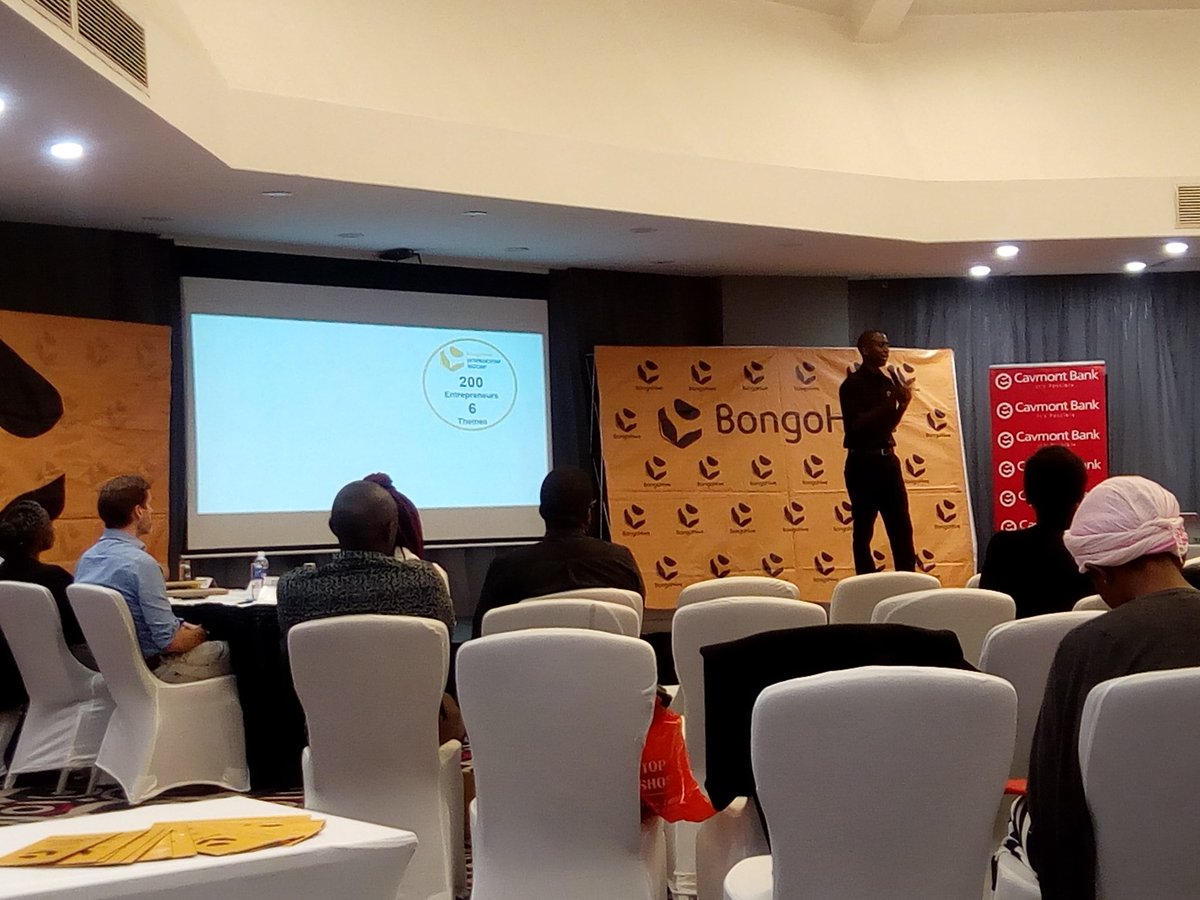 BongoHive's tweet photo. BongoHives exec. Director @lukonga giving his opening remarks. Whats to come at @BongoHive in 2018 incl. new partnerships and opportunities. #demonight6 #bhlaunch https://t.co/iAl7vjTtv2