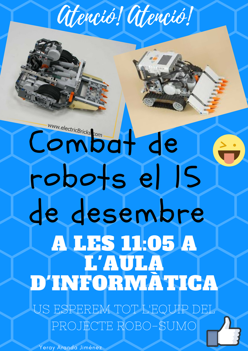 electricximo's tweet photo. Demà els alumnes del projecte de Robòtica ens faran una exhibició amb els robots lluitadors de sumo, seran portes obertes per famíliars i estudiants! #projectesBD https://t.co/jRNTHhPyov