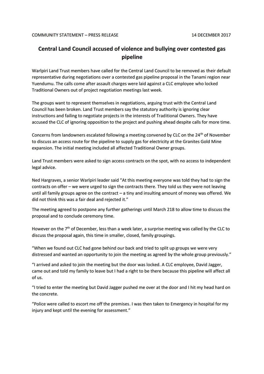 NthCoastMedia's tweet photo. #WARLPIRILANDTRUST
#Disrespectful #Treatment #STOPTanamiGasPipeline π¦πΊ
#Warlpiri @nigelscullion #CLC #Conduct #CentralLandCouncil #DavidRoss https://t.co/ZIH6KHLuK7