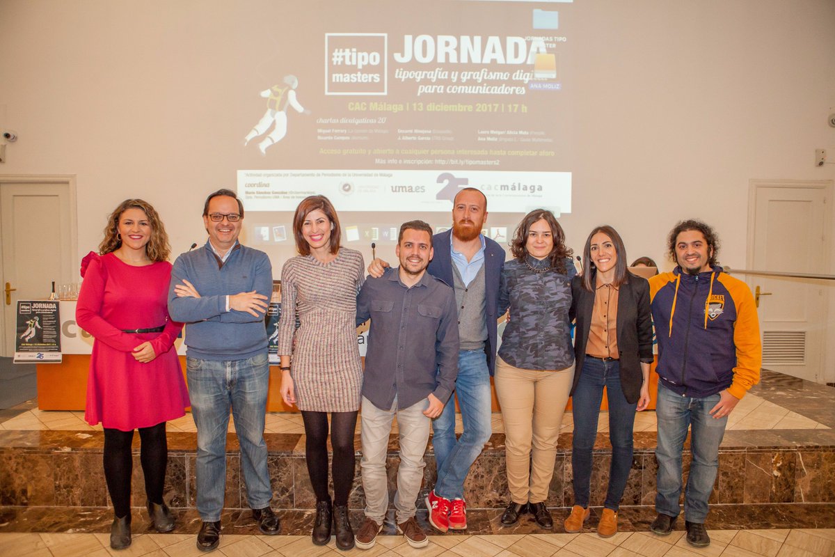 cibermarikiya's tweet photo. Comparto post con imágenes y presentaciones de #Tipomasters2, jornada sobre #grafismo y #comunicaciónvisual ayer en @cacmalaga como parte de 25 aniversario de #periodismouma https://t.co/YJLzgJipB8. Fotos de @koke_net ¡Gracias otra vez a ponentes, colaboradores y público! https://t.co/xefypdT7De