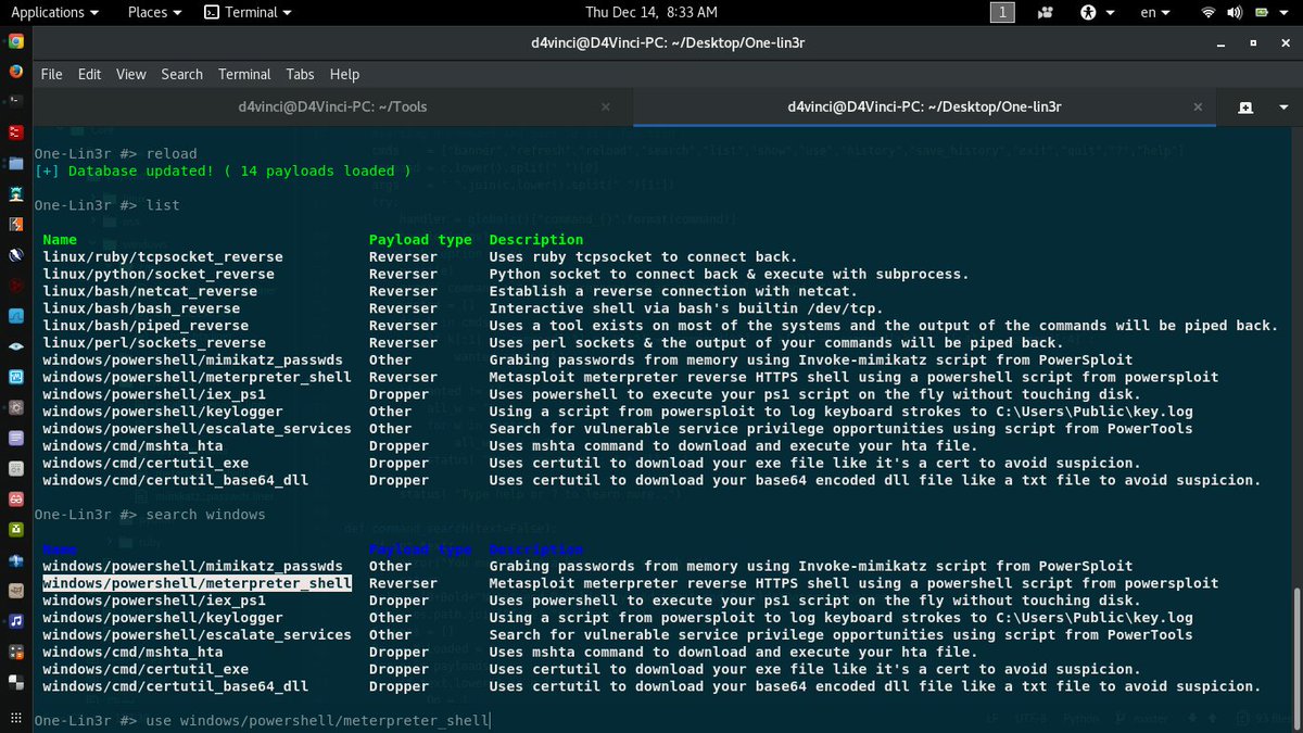 D4Vinci1's tweet photo. Great days ahead...great days :D
#One_lin3r #Midterm_projects #hacking #Multiplatform https://t.co/rz6Z4kM4CX