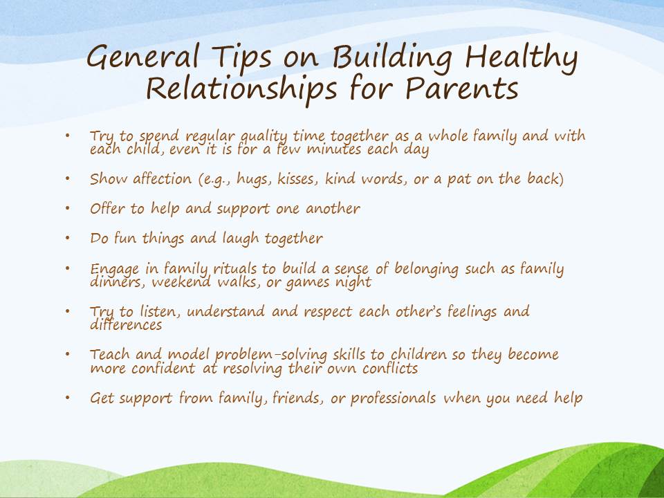 General Tips on Building Healthy Relationships for Parents
#arnprior, #mcnab-braeside