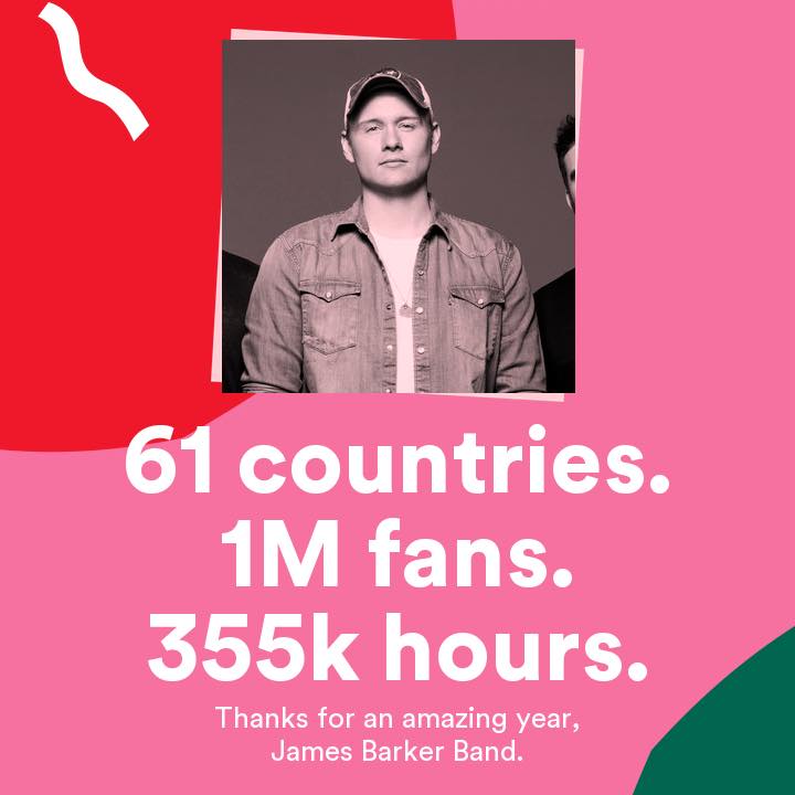 jamesbarkerband's tweet photo. 2017 has been an amazing year for us. Thank you so much @SpotifyCanada and @Spotify for always supporting our music! To our fans, you da real MVP #TeamJBB 😍🤘🏻🇨🇦🇺🇸 https://t.co/8NnRmVfbje